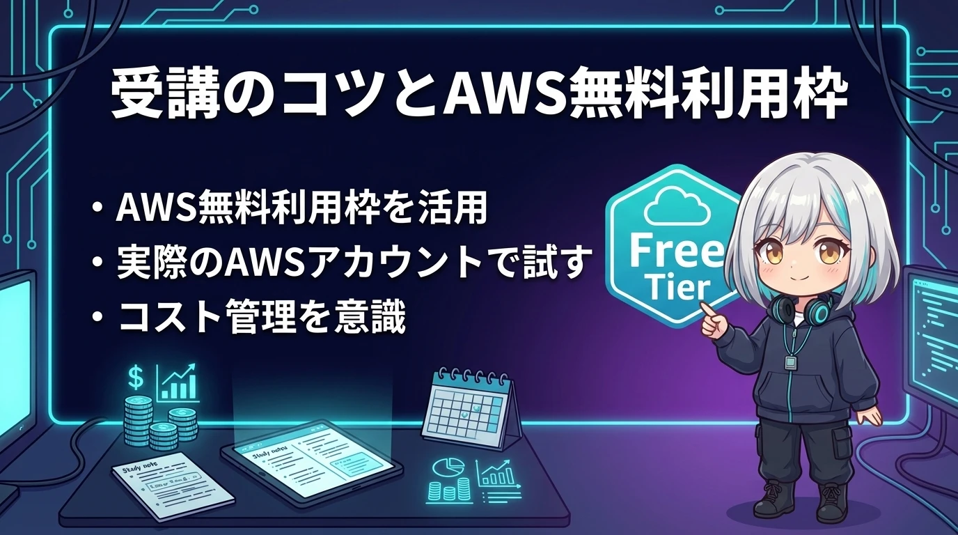 受講のコツとAWS無料利用枠の活用