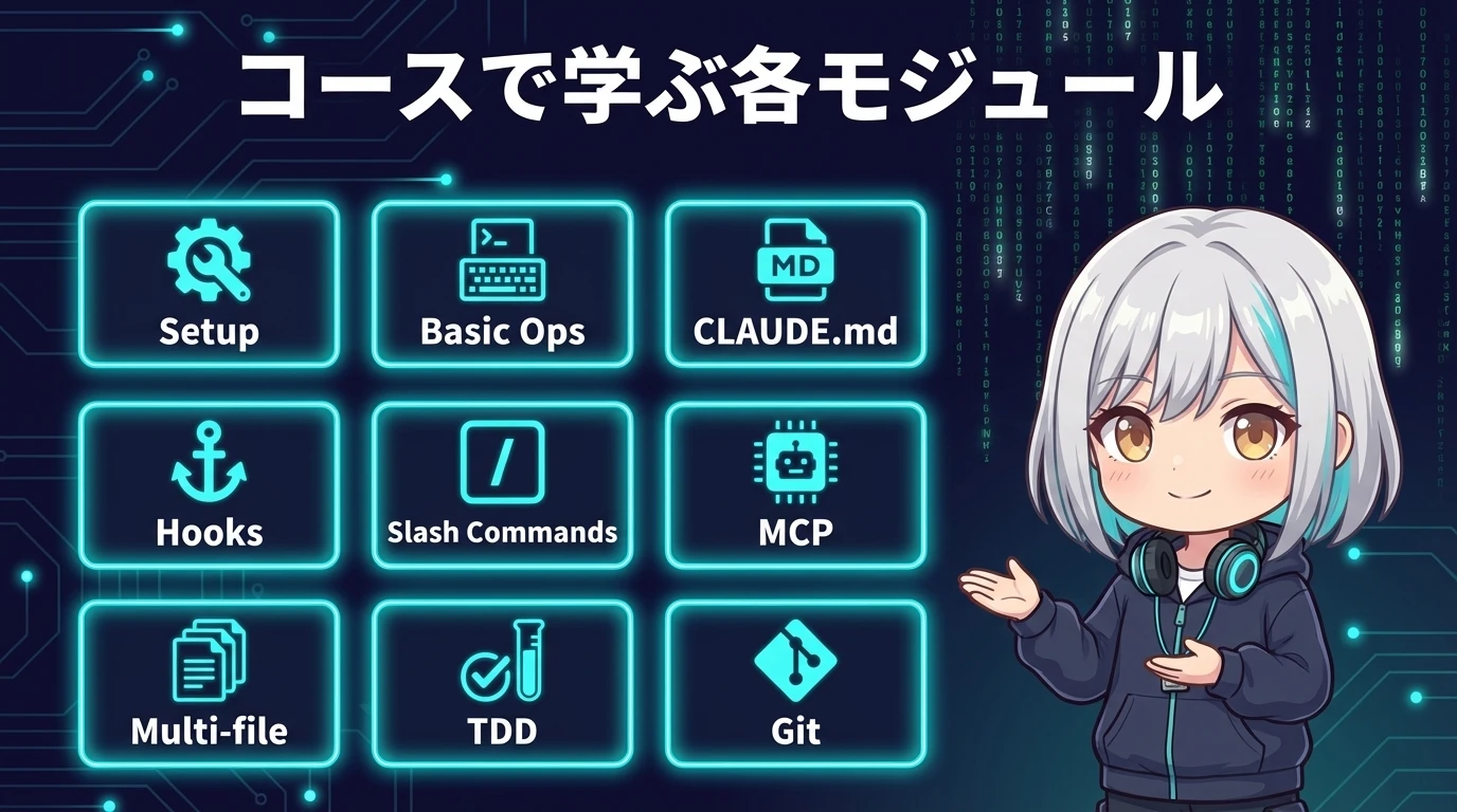 コースで学ぶ各モジュールの内容