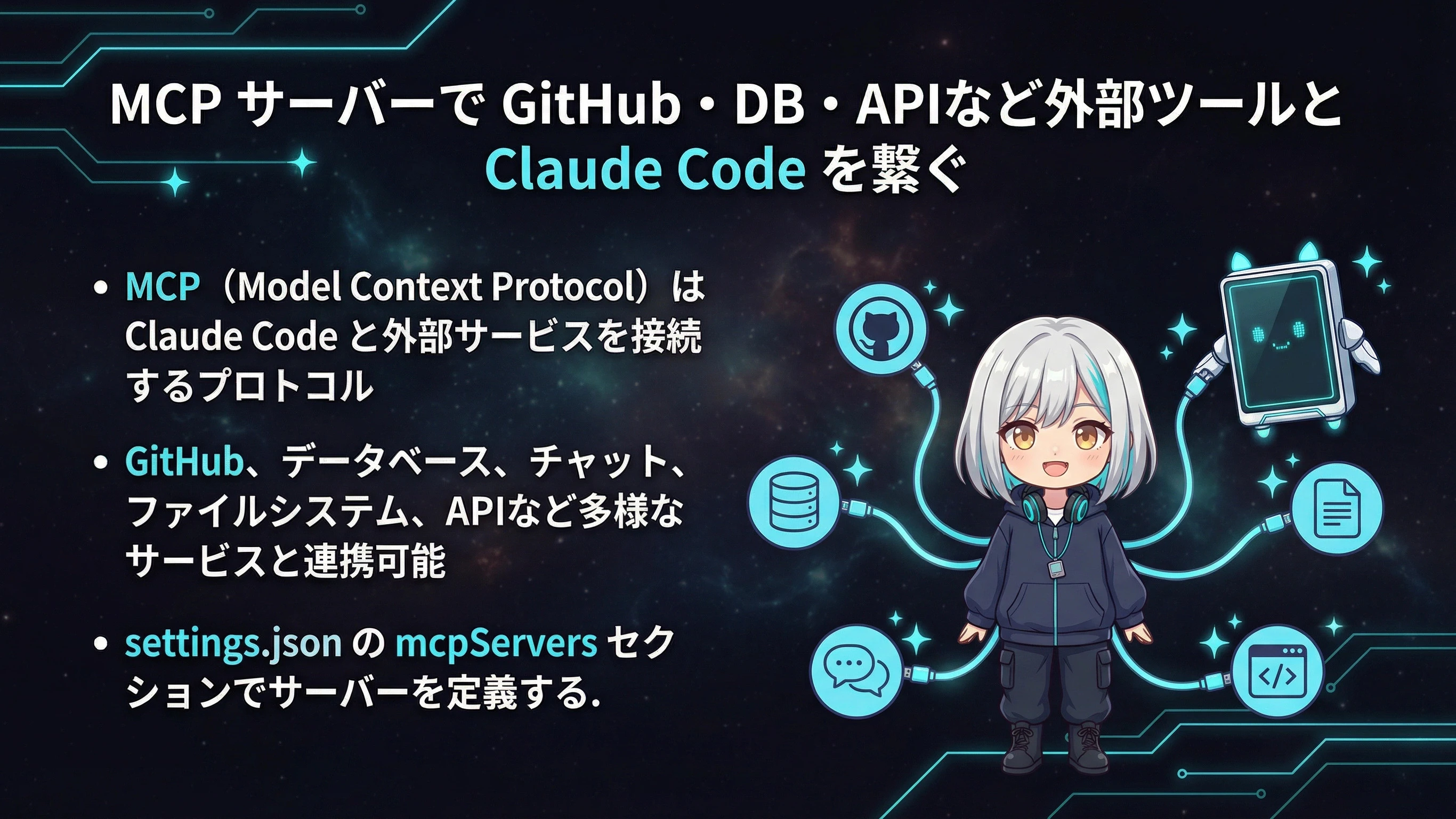 リアが外部サービスとケーブルで繋がっている