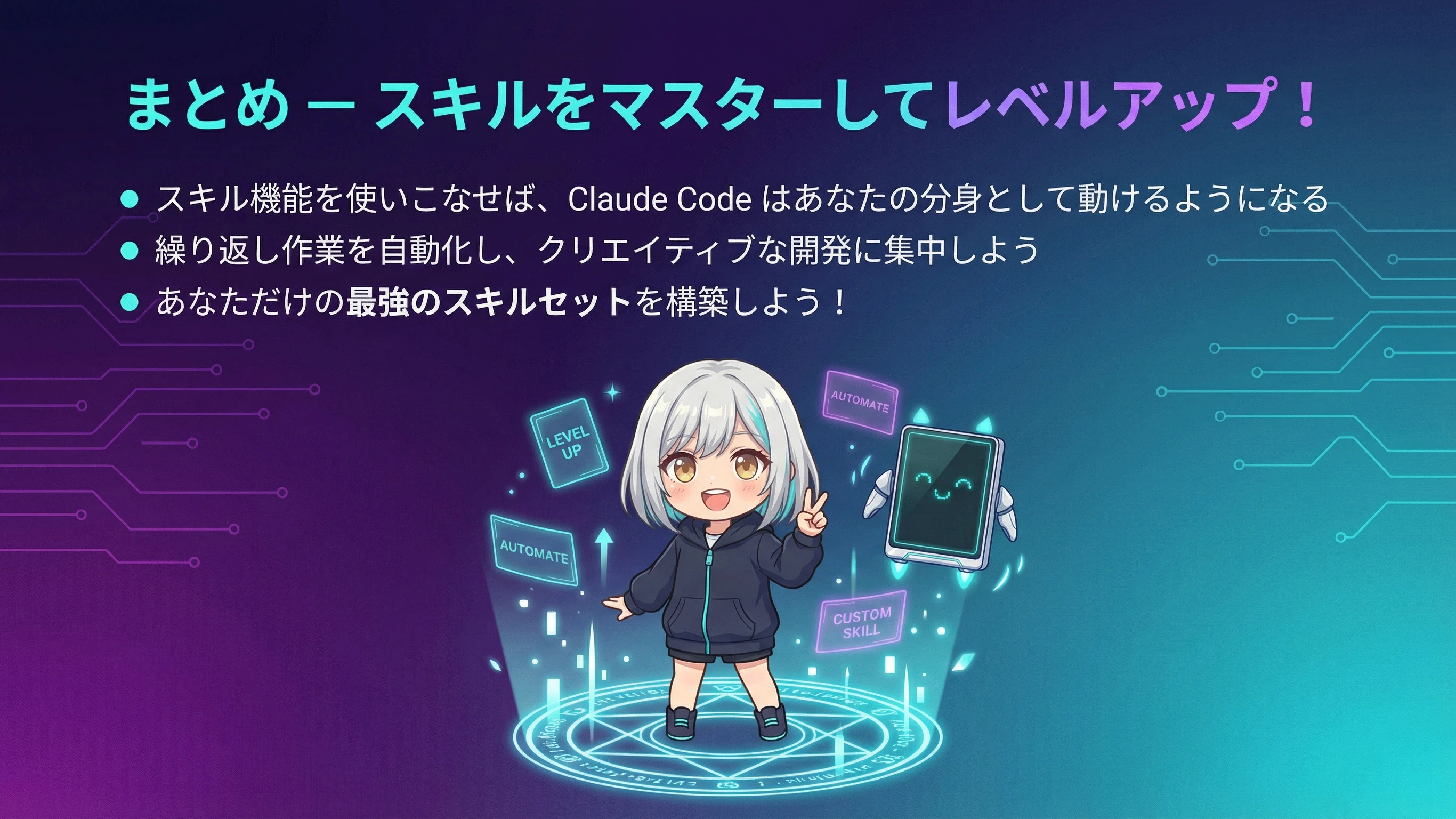 スキルを習得してレベルアップしたリアとメカ