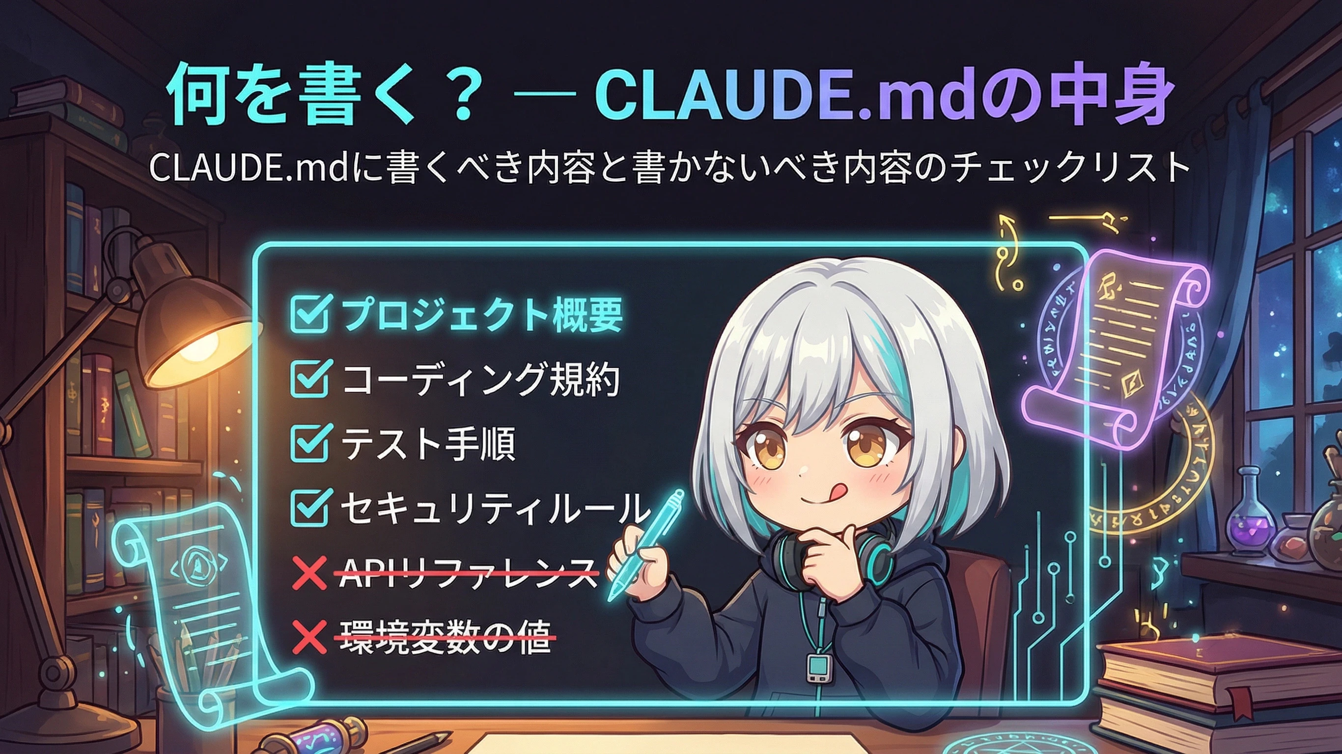 CLAUDE.mdに書く内容チェックリスト