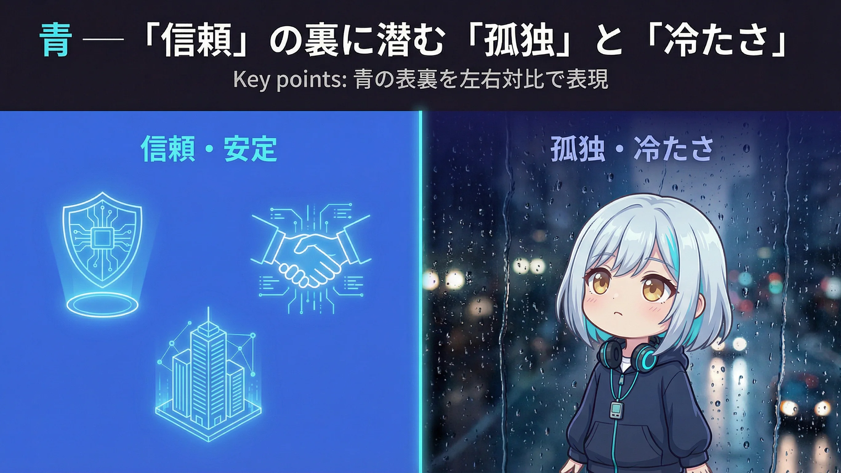 青 — 信頼の裏に潜む孤独