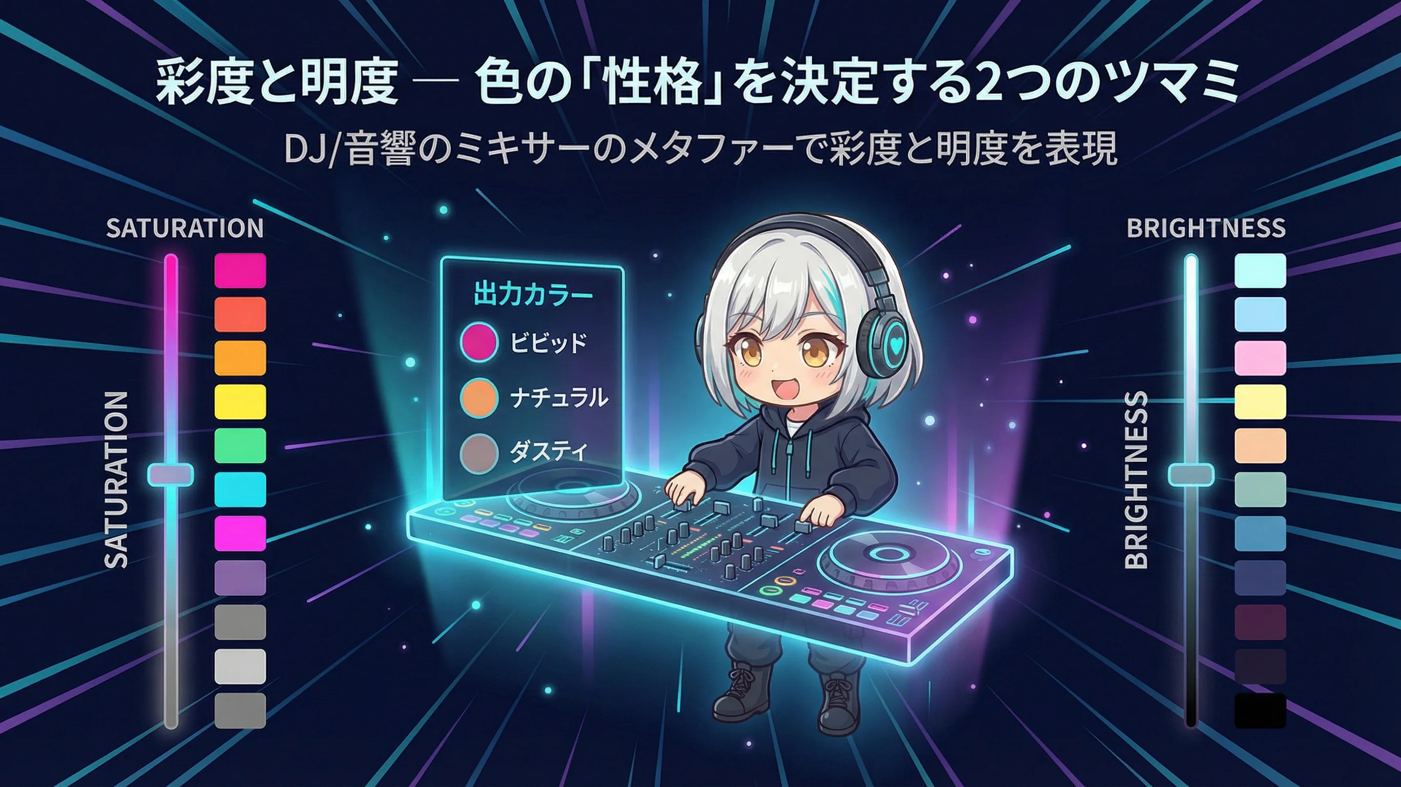 彩度と明度 — 色の性格を決める2つのツマミ