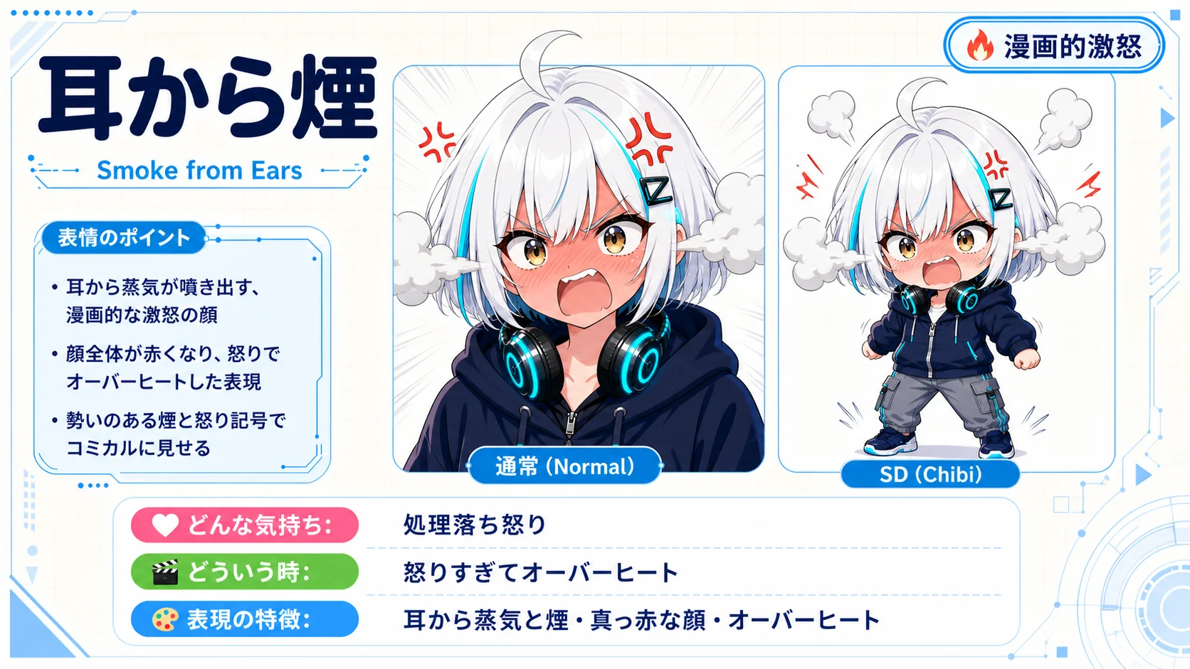 耳から煙