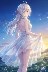 【アーリャ】夕焼けに輝くシースルードレス