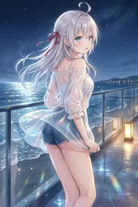 Alisa Kujou: Enchanting Starry Night by the Ocean