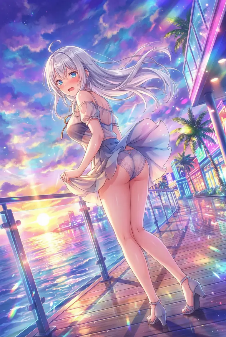 【アーリャ】夕焼けと風のいたずら！ドキドキの瞬間