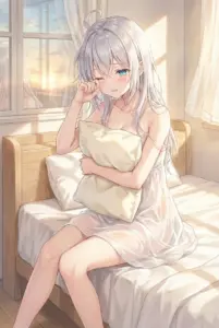 【アーリャ】寝起きのデレ顔、朝日にきらめくまどろみ