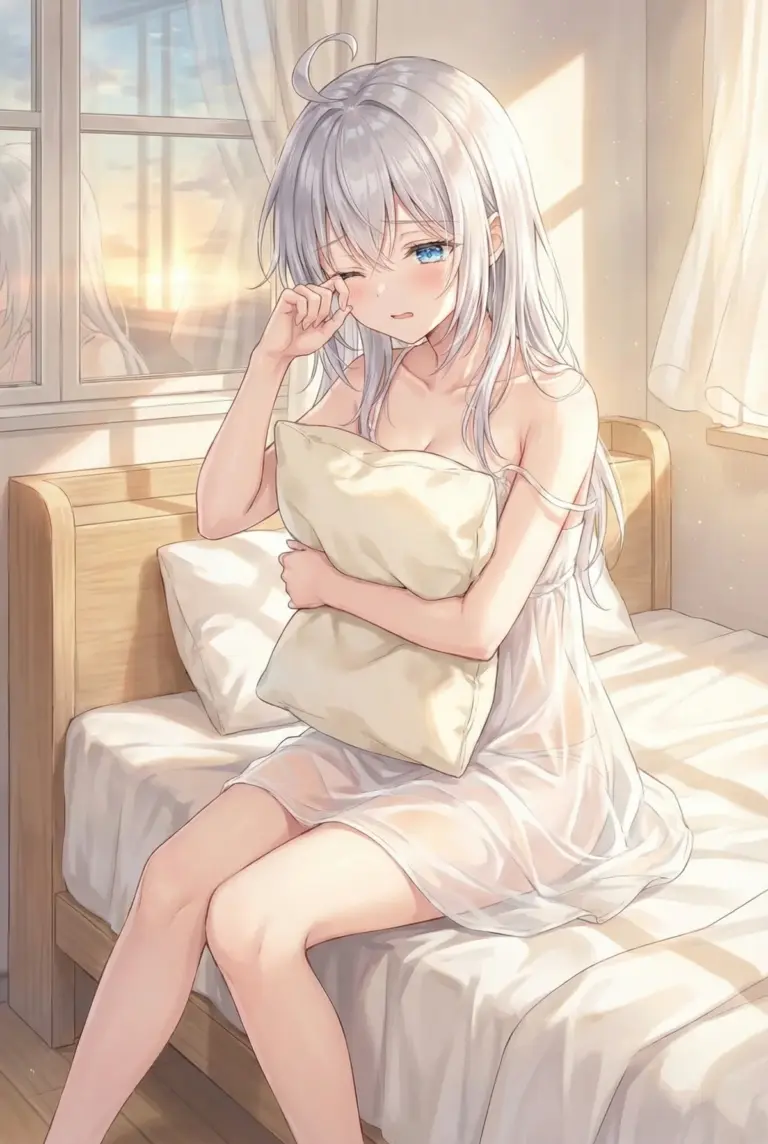 【アーリャ】寝起きのデレ顔、朝日にきらめくまどろみ