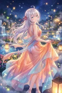【アーリャ】星降る夜の幻想的なドレス姿