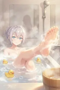 Alya-san’s Relaxing Bath Time with Adorable Rubber Ducks!