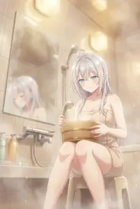 Alya’s Serene Bath: A Warm & Steamy Moment