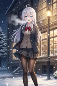 Alya from Roshidere: A Chilly Night in Her School Uniform