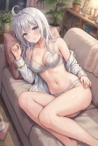 【アーリャ】ソファでくつろぐ魅惑のルームウェア姿