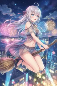 【アーリャ】夜空の魔女と花火の輝き