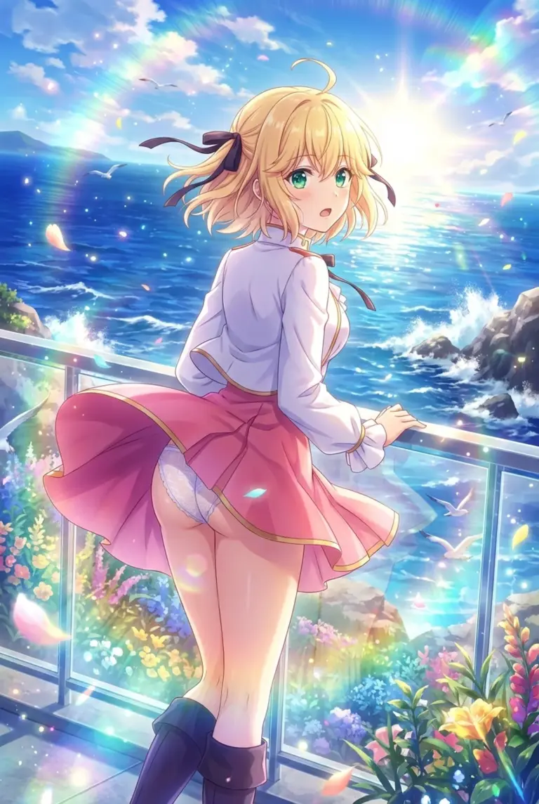 【アニスフィア】煌めく海と風になびくスカート