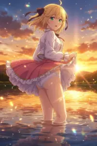 【アニスフィア】夕焼けの水辺で魅せる可憐な姿