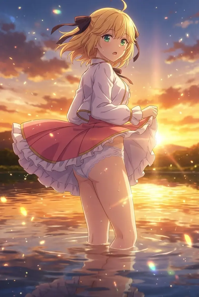 【アニスフィア】夕焼けの水辺で魅せる可憐な姿