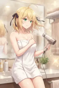 Anisphia’s Relaxing Post-Bath Hair Drying Moment