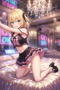 【アニスフィア・ウィン・パレッティア】煌めく寝室、甘い視線