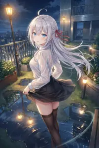 【アーリャ】雨上がりの夜景とシースルー姿
