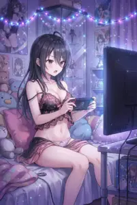 【君嶋綾乃】ルームウェアでゲームに没頭