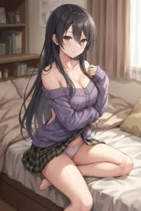 【君嶋綾乃】ベッドでの魅惑のセーター姿