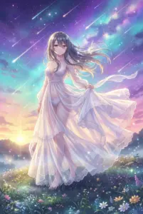 Ayano Kimishima: Ethereal Beauty under a Starlit Dawn