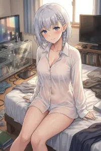 【ベータ】ベッドで魅せる濡れシャツ姿