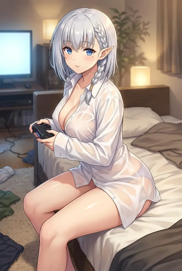 【ベータ】濡れシャツでゲームに夢中な夜