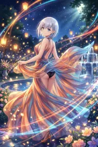 【ベータ】月夜に舞う幻想的なドレス姿