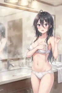 【君嶋 綾乃】湯上りの恥じらい下着姿