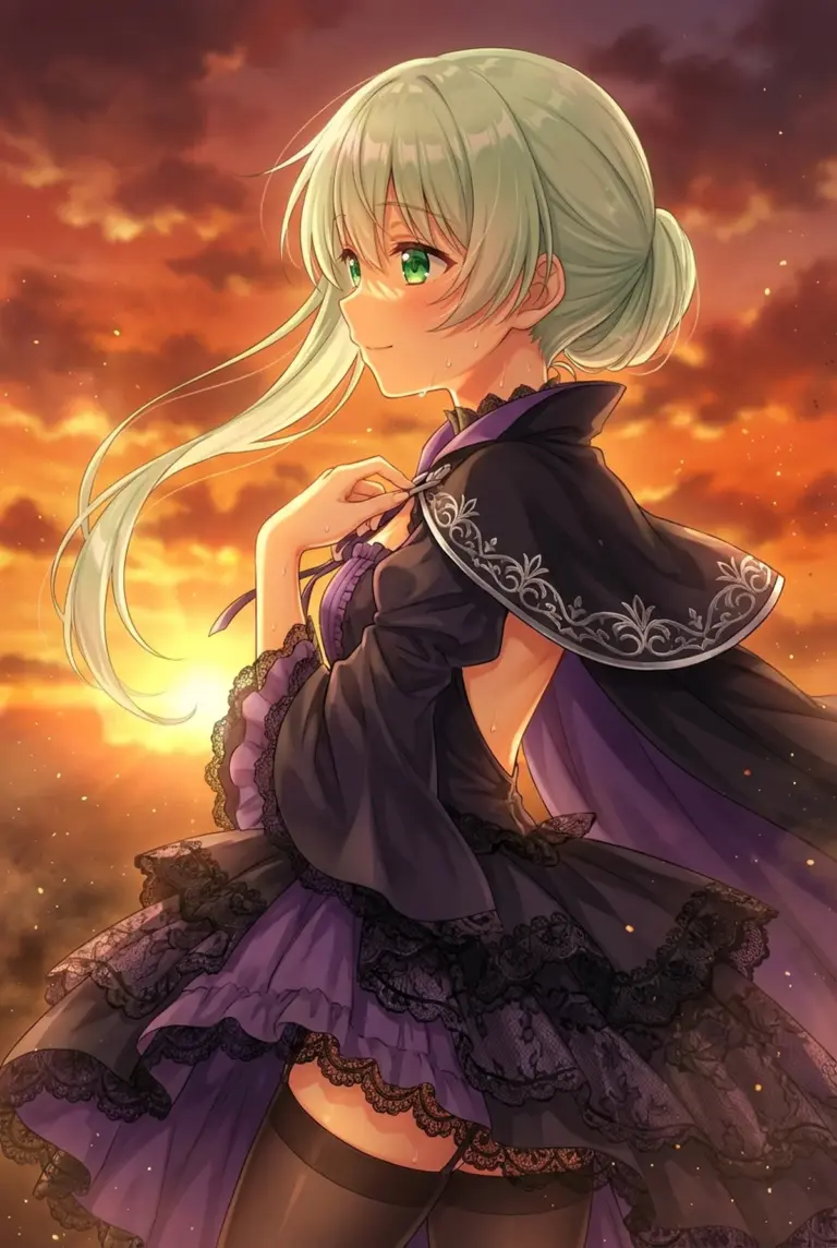 【セシリア】夕焼けに染まる聖女の微笑み