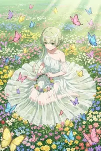 【セシリア】花畑で花冠を編む聖女