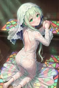 【セシリア】濡れた聖衣とステンドグラス、祈りの聖女