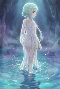 【セシリア】洞窟の水辺で微笑む聖女