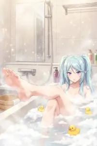 【イプシロン】泡風呂でリラックスタイム！美脚にアヒル隊長