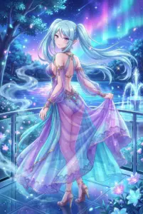 【イプシロン】幻想的なオーロラ夜景と美しきドレス姿