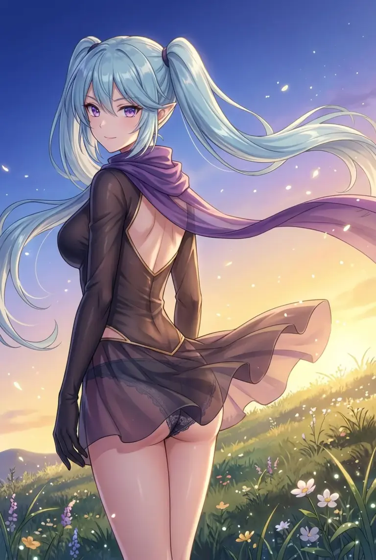 【イプシロン】黄昏の野原で魅せるエルフの微笑み