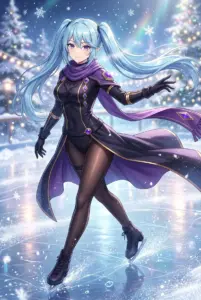 Epsilon’s Elegant Ice Skating Performance in a Winter Wonderland