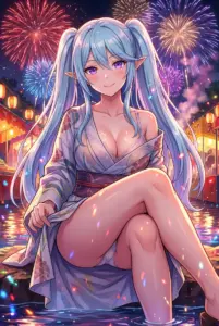 【イプシロン】煌めく花火と水辺で魅惑の浴衣姿