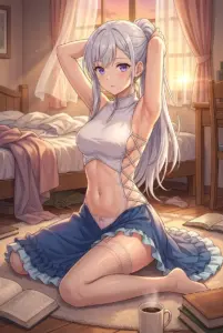 【ユフィリア・マゼンタ】夕陽に輝く麗しき部屋着姿