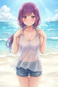 【双見 奈々】濡れたシャツにドキドキ！夏のビーチ