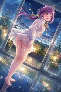 【双見奈々】夜景に映えるシースルー姿の奈々