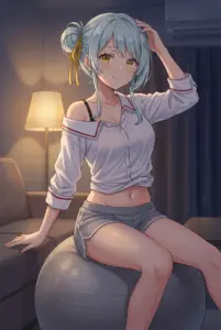 【小柳香穂】宅トレ後のリラックスタイム