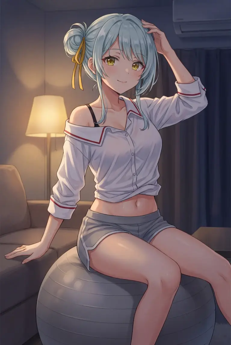 【小柳香穂】宅トレ後のリラックスタイム