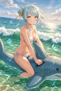 【小柳 香穂】夏の海ではしゃぐビキニ姿！