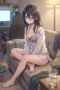 【君嶋 綾乃】物憂げに佇む部屋着の私服姿