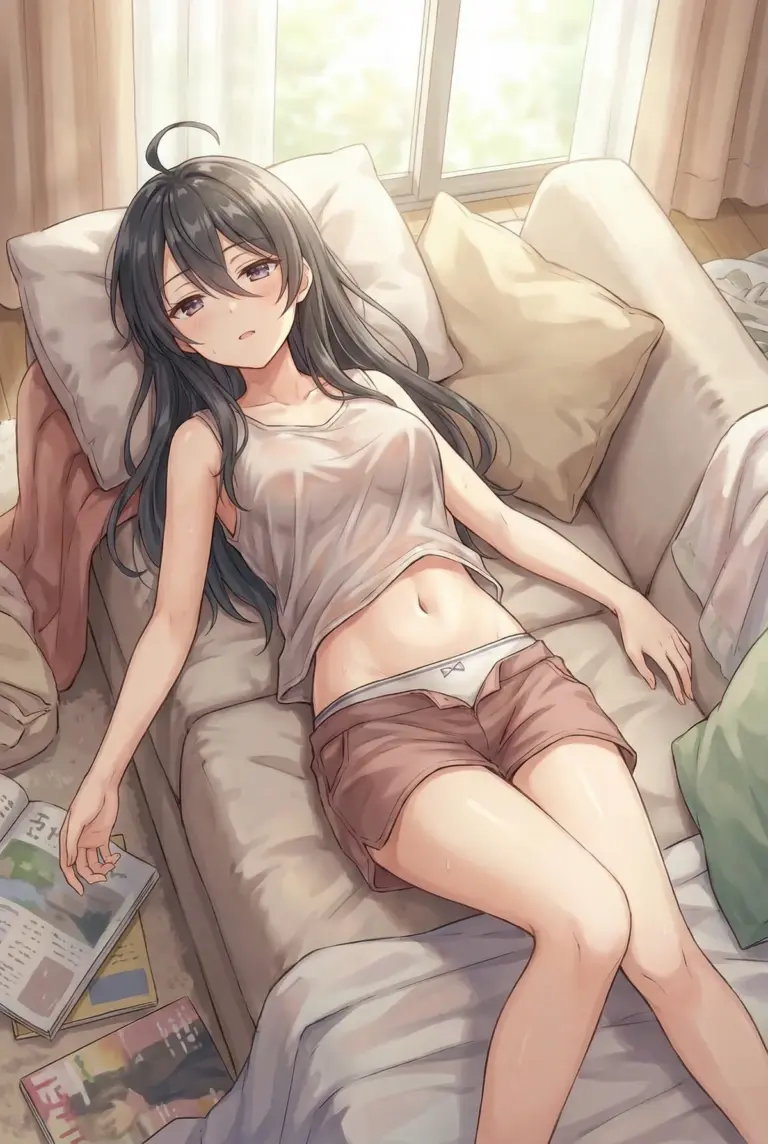 【君嶋 綾乃】夏のけだるい午後、汗ばむ部屋着姿