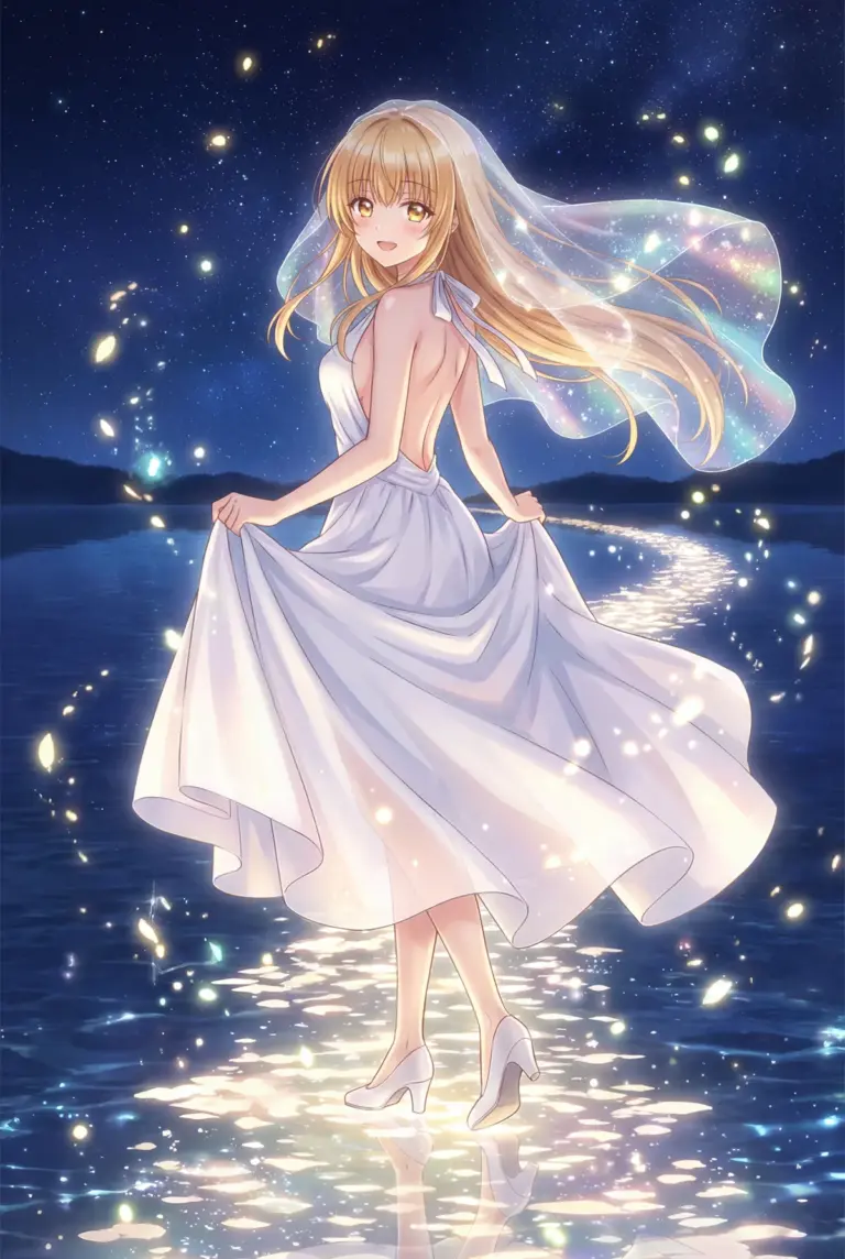 【椎名真昼】星降る夜の純白ドレス